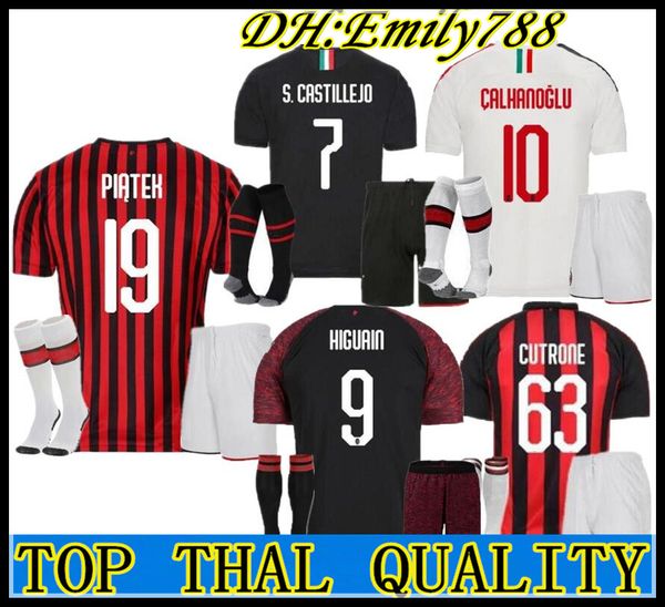 men kit+socks 2019 2020 milan soccer jersey 19 20 uniforms piatek bakayoko theo borini kessie caldara cutrone calhanoglu football shirt, Black
men kit+socks 2019 2020 milan soccer jersey 19 20 uniforms piatek bakayoko theo borini kessie caldara cutrone calhanoglu football shirt, Black