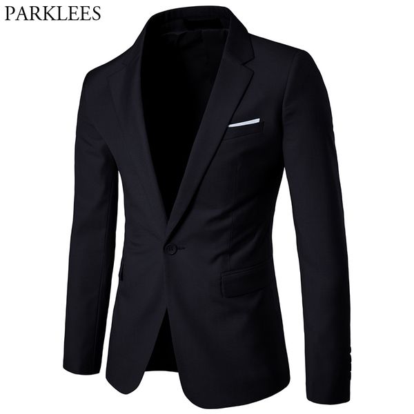 black elegent slim fit blazer jacket men 2019 new one button notched lapel suit blazer male formal business for wedding, White;black
black elegent slim fit blazer jacket men 2019 new one button notched lapel suit blazer male formal business for wedding, White;black