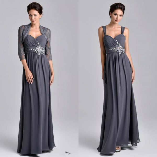 new grey mother of the bride dresses with jacket lace appliqued floor length wedding guest dresses plus size chiffon evening gowns, Black;red
new grey mother of the bride dresses with jacket lace appliqued floor length wedding guest dresses plus size chiffon evening gowns, Black;red
