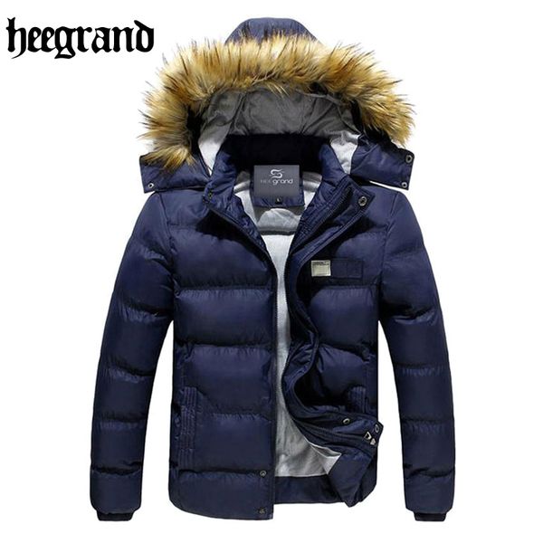 hee grand winter jacket men 2017 thick hoodied down coats men's cotton padded overcoats classical solid mwy079, Black 
hee grand winter jacket men 2017 thick hoodied down coats men's cotton padded overcoats classical solid mwy079, Black