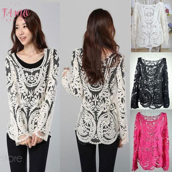 womens clothing regular solid fashion crochet lace women blouses out lady lace shirt lace blouse, White
womens clothing regular solid fashion crochet lace women blouses out lady lace shirt lace blouse, White