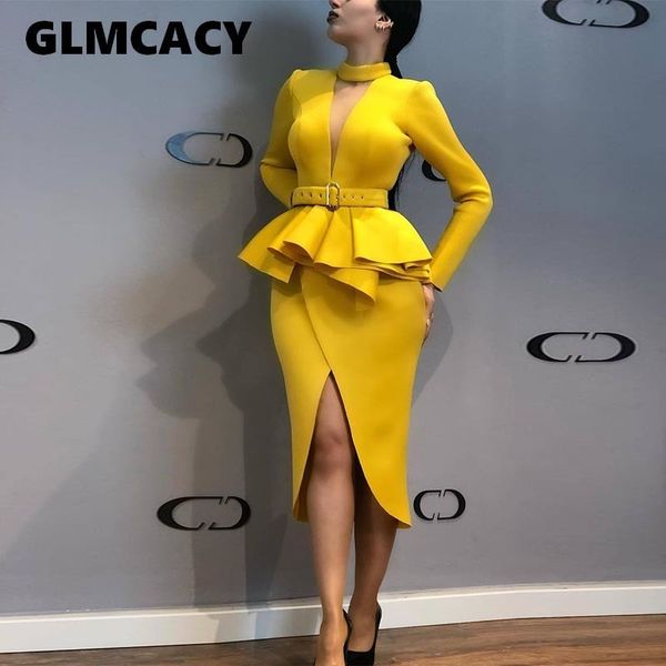 women long sleeve mid-calf falbala asymmetrical standard-waist dress office lady sheath solid knee-length o-neck dress, Black;gray
women long sleeve mid-calf falbala asymmetrical standard-waist dress office lady sheath solid knee-length o-neck dress, Black;gray