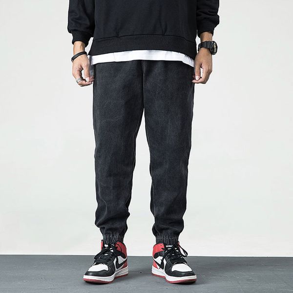 men's jeans 2021 high street fashion men loose fit harem pants black color punk style hip hop jogger for cargo, Blue
men's jeans 2021 high street fashion men loose fit harem pants black color punk style hip hop jogger for cargo, Blue
