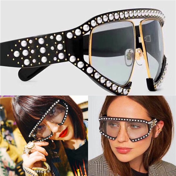 luxury-fashion popular avant-garde style oversized goggles inlaid pearl rivets frame and legs uv protection eyewear with box0234, White;black
luxury-fashion popular avant-garde style oversized goggles inlaid pearl rivets frame and legs uv protection eyewear with box0234, White;black
