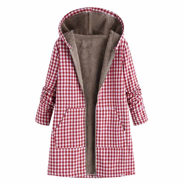 women winter warm outwear zipper plaid print pocket vintage oversize coat oversize hoodies jacket overcoat pocket female, Black;brown
women winter warm outwear zipper plaid print pocket vintage oversize coat oversize hoodies jacket overcoat pocket female, Black;brown