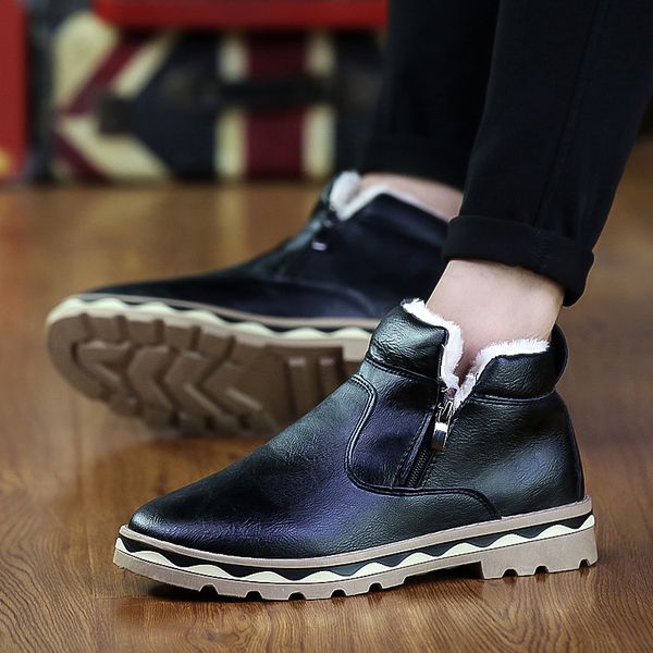 2018 men boots warm plush mens winter shoes fashion men snow boots zipper male ankle cotton inside shoes hombre, Black
2018 men boots warm plush mens winter shoes fashion men snow boots zipper male ankle cotton inside shoes hombre, Black