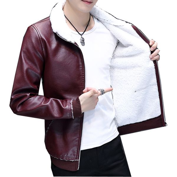 fashion men winter leather jacket brown leather jacket big size faux fur lined coats winter faux py176, Black
fashion men winter leather jacket brown leather jacket big size faux fur lined coats winter faux py176, Black