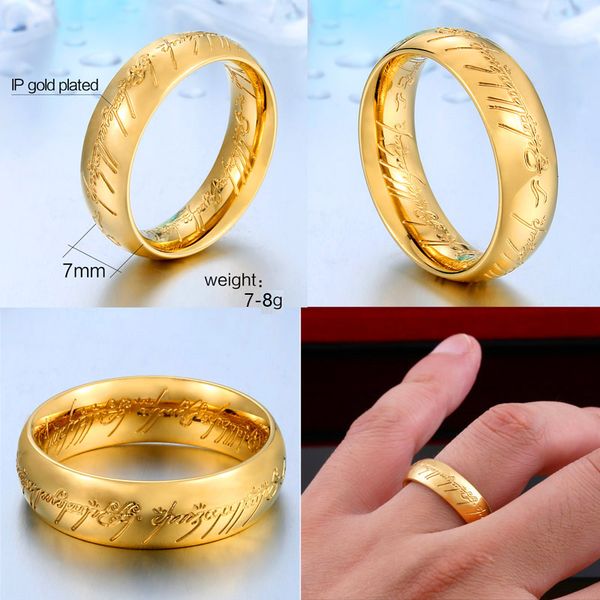 gold color hobbit gift ring stainless steel one ring of power jewelry lord of ring women and men high quality, Silver
gold color hobbit gift ring stainless steel one ring of power jewelry lord of ring women and men high quality, Silver