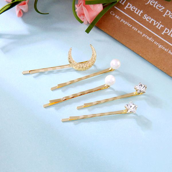 5pieces /set korean hair pins gold color asymmetric imitation pearls barrettes for girls women fashion jewelry pins, Golden;white
5pieces /set korean hair pins gold color asymmetric imitation pearls barrettes for girls women fashion jewelry pins, Golden;white