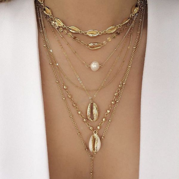 1pc vintage gold color bead cowrie shell choker necklace for women sequin pendant necklace imitation pearl multi-layer, Golden;silver
1pc vintage gold color bead cowrie shell choker necklace for women sequin pendant necklace imitation pearl multi-layer, Golden;silver