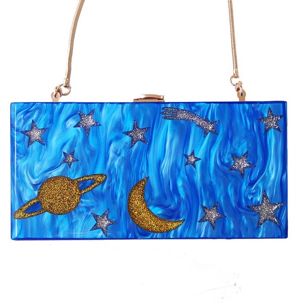 women acrylic blue night sky clutch purse evening crossbody bags mini shoulder messenger bag
women acrylic blue night sky clutch purse evening crossbody bags mini shoulder messenger bag