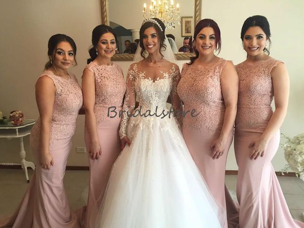 blush pink country bridesmaid dresses plus size jewel neckline sleeveless lace decoration mermaid robes de demoiselles d'honneur cheap, White;pink
blush pink country bridesmaid dresses plus size jewel neckline sleeveless lace decoration mermaid robes de demoiselles d'honneur cheap, White;pink