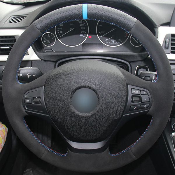 black natural leather black suede light blue marker car steering wheel cover for bmw f30 316i 320i 328i
black natural leather black suede light blue marker car steering wheel cover for bmw f30 316i 320i 328i