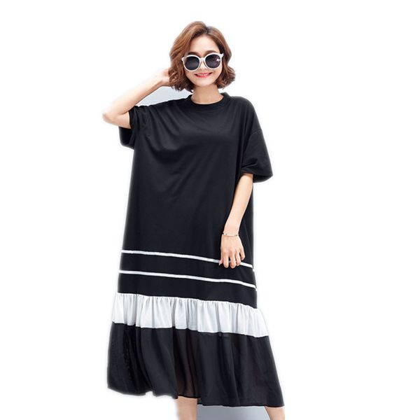 Casual Black Dresses Female Summer Style Short Sleeve Draped Ruffled Hem Fashion Designer Dress Size M-XL
Casual Black Dresses Female Summer Style Short Sleeve Draped Ruffled Hem Fashion Designer Dress Size M-XL