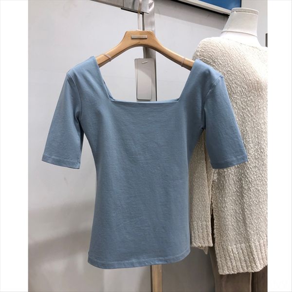east gate women's square collar solid color short-sleeved t-shirt 2020 versatile slim fashion pullover pullover, White
east gate women's square collar solid color short-sleeved t-shirt 2020 versatile slim fashion pullover pullover, White