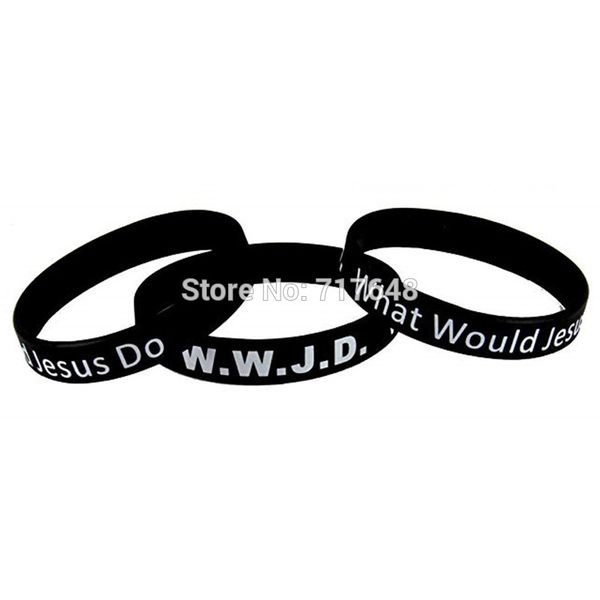 cuff 100pcs black light blue w.w.j.d. what would jesus do wristband silicone bracelets by epacket a, White
cuff 100pcs black light blue w.w.j.d. what would jesus do wristband silicone bracelets by epacket a, White