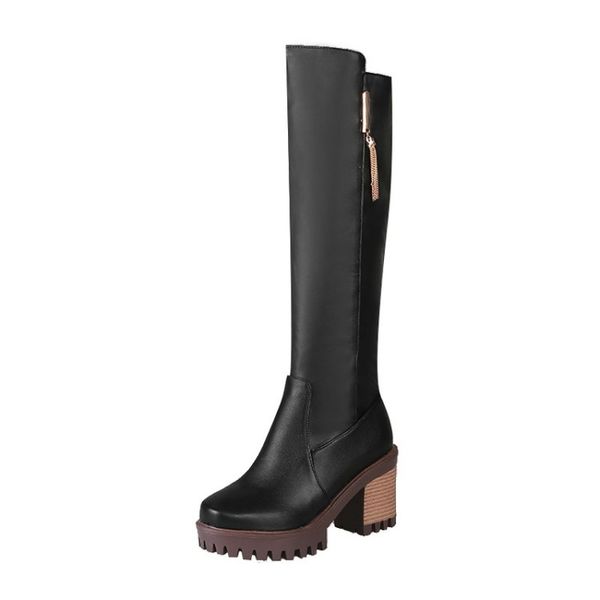 kalenmos knee high boots women platform zip leather autumn winter boots ladies block high heel waterproof long size 34-43, Black
kalenmos knee high boots women platform zip leather autumn winter boots ladies block high heel waterproof long size 34-43, Black