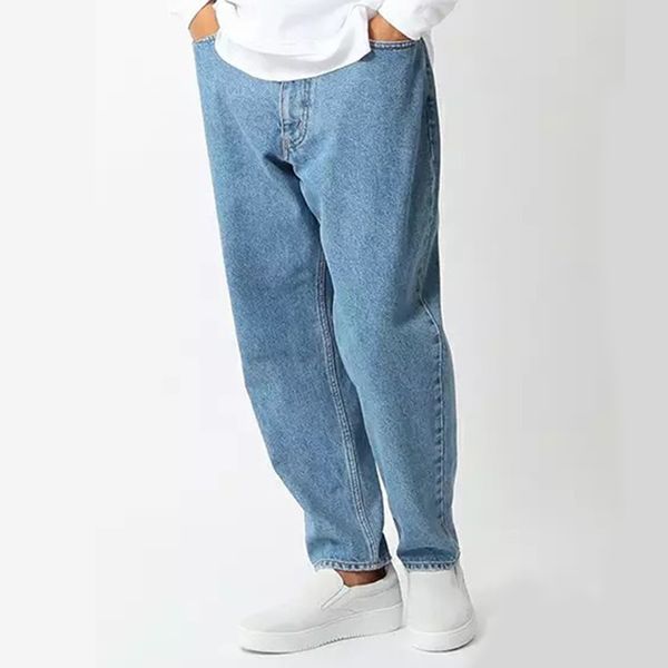 new spring and autumn 2019 loose straight-legged pants high street hip hop zipper jeans male hipster streetwear trousers, Blue 
new spring and autumn 2019 loose straight-legged pants high street hip hop zipper jeans male hipster streetwear trousers, Blue