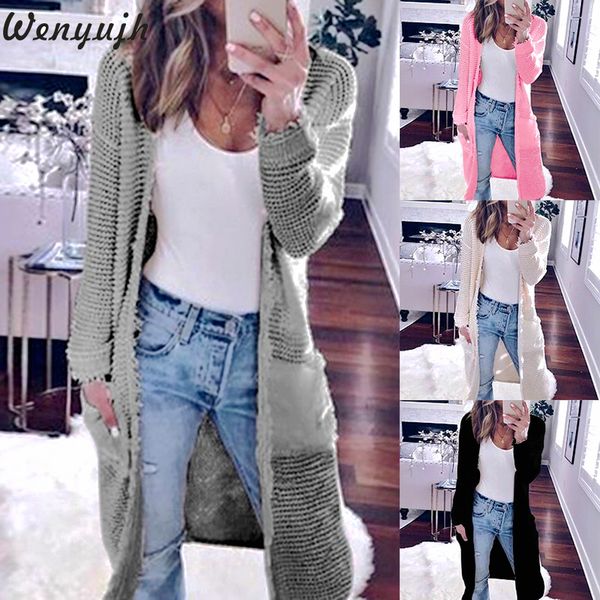 wenyujh 2019 women's long cardigans solid long sleeve knitted sweater cardigan autumn winter femme sweater jersey mujer hiver, White
wenyujh 2019 women's long cardigans solid long sleeve knitted sweater cardigan autumn winter femme sweater jersey mujer hiver, White