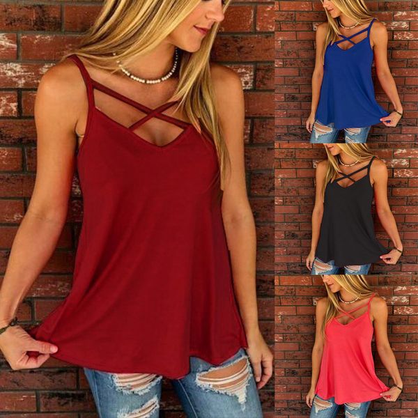 women's vest solid color halter chest cross t-shirt blouse ladies clothing outfits summer fashion casual girl 19jul16, White
women's vest solid color halter chest cross t-shirt blouse ladies clothing outfits summer fashion casual girl 19jul16, White