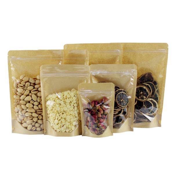 kraft paper zipper lock food packing bags reusable plastic front transparent stand up pouch gift candy baking snack bag lx1800
kraft paper zipper lock food packing bags reusable plastic front transparent stand up pouch gift candy baking snack bag lx1800