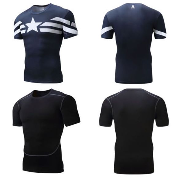2018 summer men's fitness compression base layer short sleeve tights sports t-shirts star print running t-shirtmt02, Black;blue
2018 summer men's fitness compression base layer short sleeve tights sports t-shirts star print running t-shirtmt02, Black;blue