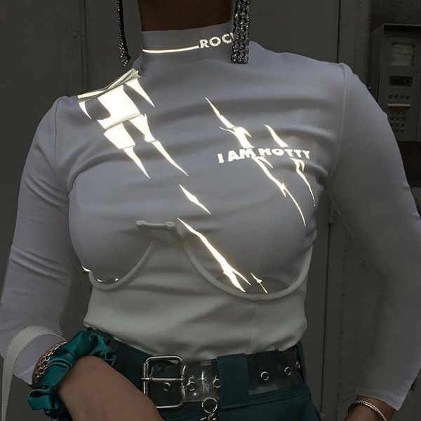 2020 tshirt women personality reflective sweatshirt long sleeve t-shirt poleras camiseta mujer women harajuku t shirt, White
2020 tshirt women personality reflective sweatshirt long sleeve t-shirt poleras camiseta mujer women harajuku t shirt, White