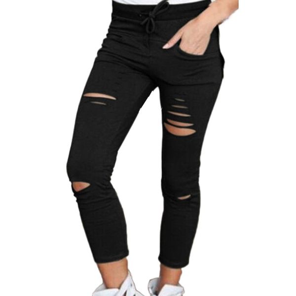 female trousers women hole leggings ripped pants slim stretch drawstring trousers pants army green pant, Black;white
female trousers women hole leggings ripped pants slim stretch drawstring trousers pants army green pant, Black;white