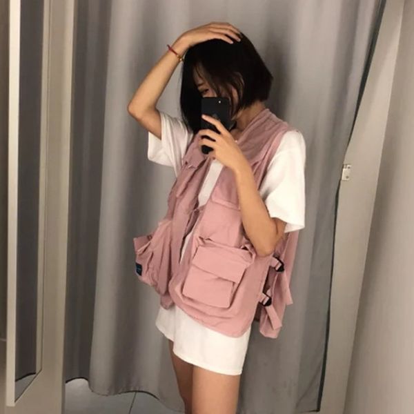 fashion multiple pockets cargo vest hip hop vest men dad core sleeveless jacket gilet men's/women streetwear, Black
fashion multiple pockets cargo vest hip hop vest men dad core sleeveless jacket gilet men's/women streetwear, Black