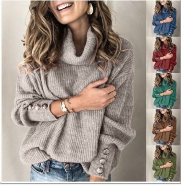 spot 2021 european autumn and winter fashion casual high leader mouth button solid color long-sleeved sweater, support mixed batch, White
spot 2021 european autumn and winter fashion casual high leader mouth button solid color long-sleeved sweater, support mixed batch, White