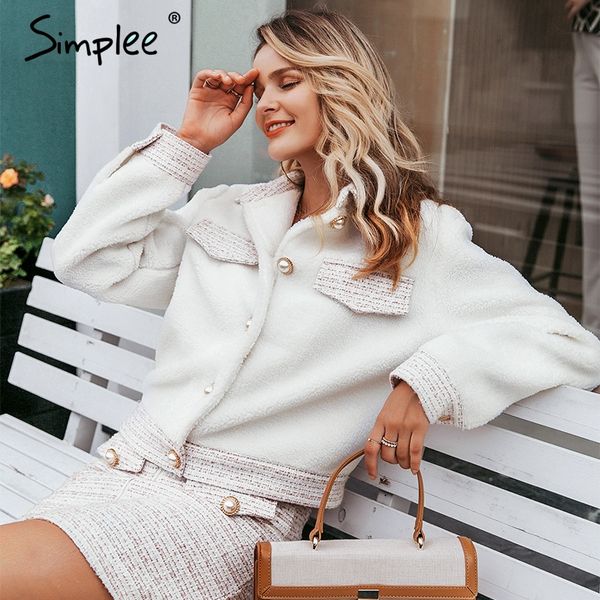 simplee двухсекционный искусственный мех женщины твид наборы осень зима женская юбка наборы пэчворк молния кнопки офисные женские пальто кос, White
simplee двухсекционный искусственный мех женщины твид наборы осень зима женская юбка наборы пэчворк молния кнопки офисные женские пальто кос, White