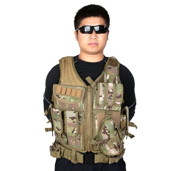 outdoor camo hunting vest molle tactical army cs vest assault shooting clothes clothing hunting with holster, Camo;black
outdoor camo hunting vest molle tactical army cs vest assault shooting clothes clothing hunting with holster, Camo;black