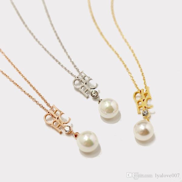 brand gold plated chc alphabet pearl pendant necklace for women new stainless steel cable chain love necklace friendship gifts, Silver
brand gold plated chc alphabet pearl pendant necklace for women new stainless steel cable chain love necklace friendship gifts, Silver