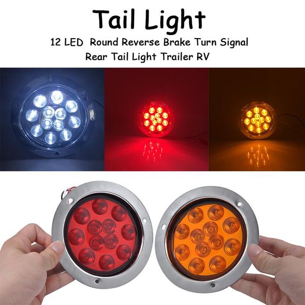 12 led 12-24v round reverse brake turn signal rear tail light for car truck trailer rv yellow white red
12 led 12-24v round reverse brake turn signal rear tail light for car truck trailer rv yellow white red