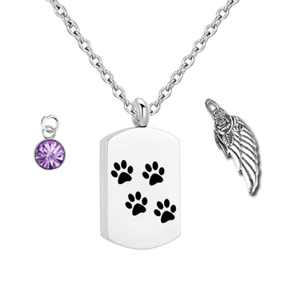 pet dog paw print square urn pendant necklace cremation ashes premium keepsake memorial, Silver
pet dog paw print square urn pendant necklace cremation ashes premium keepsake memorial, Silver