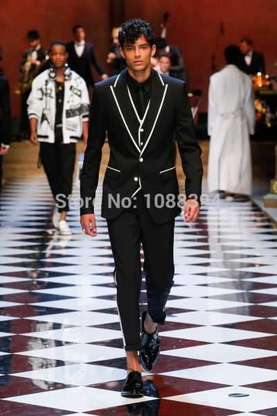 2019 latest coat pant designs black white trim slim fit 3 piece tuxedo suits blazer custom groom wedding suits terno masculino, White;black
2019 latest coat pant designs black white trim slim fit 3 piece tuxedo suits blazer custom groom wedding suits terno masculino, White;black
