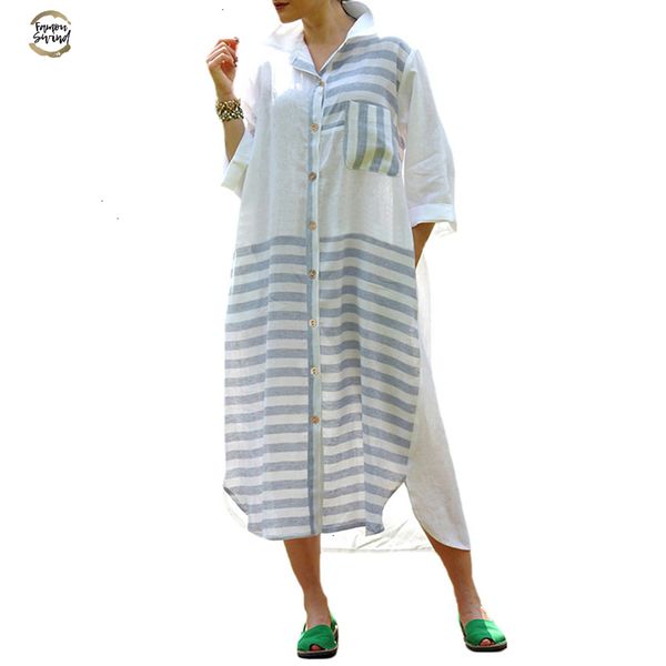 cotton dress women 2019 casual long sleeve pockets striped loose shirt dress plus size vintage mid-calf vestidos, Black;gray
cotton dress women 2019 casual long sleeve pockets striped loose shirt dress plus size vintage mid-calf vestidos, Black;gray