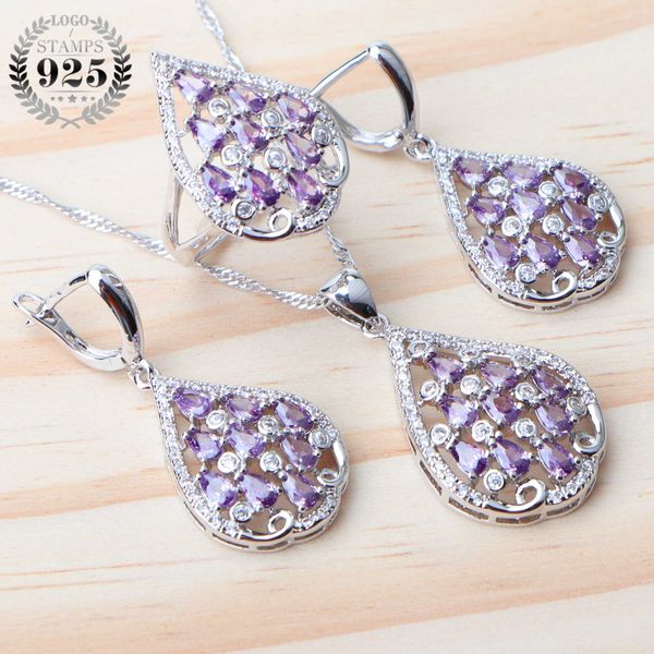 costume silver 925 bridal jewelry sets purple zircon pendant necklace rings earrings with stones for women wedding set gift box, Slivery;golden
costume silver 925 bridal jewelry sets purple zircon pendant necklace rings earrings with stones for women wedding set gift box, Slivery;golden