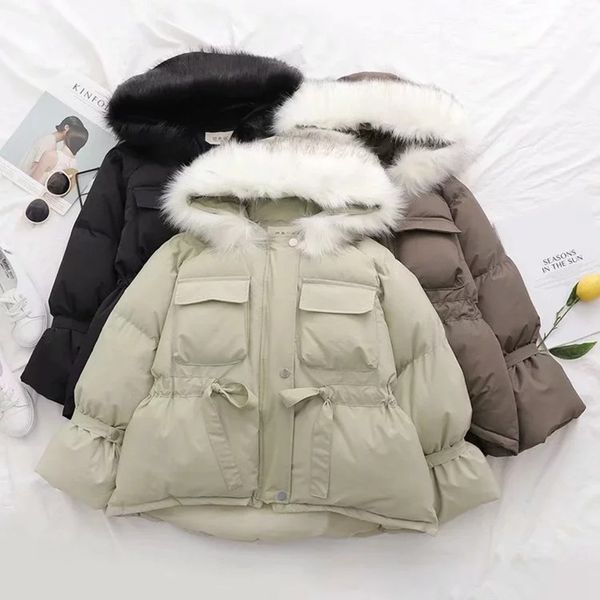 big fur winter jacket women thicken slim down parka hooded female duck down cotton padded jacket women coat, Black
big fur winter jacket women thicken slim down parka hooded female duck down cotton padded jacket women coat, Black