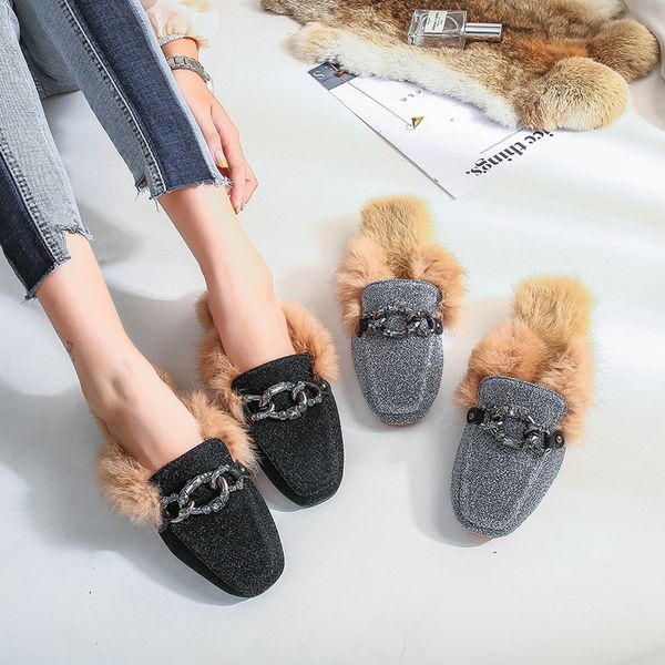 korean shoes round toe all-match casual female sneakers loafers fur slip-on 2019 winter new square slip on pu slipper basic, Black
korean shoes round toe all-match casual female sneakers loafers fur slip-on 2019 winter new square slip on pu slipper basic, Black