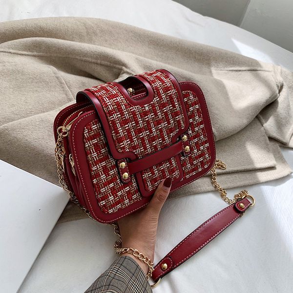 elegant woolen plaid square crossbody bags for women chain shoulder messenger bags pu leather women handbags ladies flap
elegant woolen plaid square crossbody bags for women chain shoulder messenger bags pu leather women handbags ladies flap