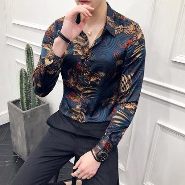 2020 fashion trend gentleman korean version of men's shirt long sleeve shirt men's fashion british gentleman korean slim print tot, White;black
2020 fashion trend gentleman korean version of men's shirt long sleeve shirt men's fashion british gentleman korean slim print tot, White;black