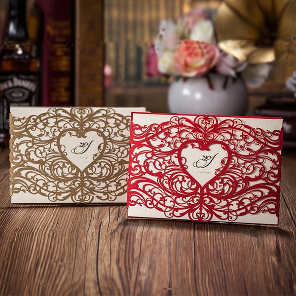 50pcs heart style laser cut wedding invitation cards, red or gold invitations cards, customizalbe
50pcs heart style laser cut wedding invitation cards, red or gold invitations cards, customizalbe
