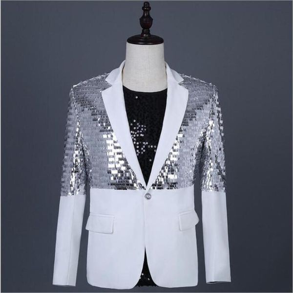 mens sequin patchwork blazer men 2020 new club dj mens blazer jacket stage clothers, White;black
mens sequin patchwork blazer men 2020 new club dj mens blazer jacket stage clothers, White;black