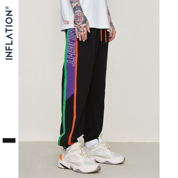 inflation colour block tracksuit elastic waist male pants gym joggers sweatpants drawstring streetwear hip hop pants 9327s, Black
inflation colour block tracksuit elastic waist male pants gym joggers sweatpants drawstring streetwear hip hop pants 9327s, Black