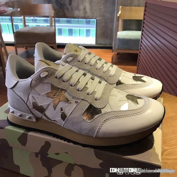 2018 valent nib rock runner sneaker with stars bianco oro leather & suede sneakers shoes with box
2018 valent nib rock runner sneaker with stars bianco oro leather & suede sneakers shoes with box