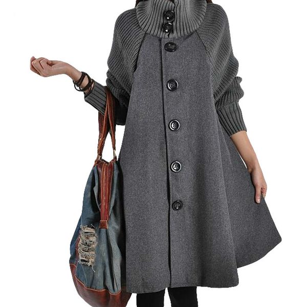 women's long sleeve loose casual red black grey wool knit cloak a word wool windbreaker new arrival fashion outwear
women's long sleeve loose casual red black grey wool knit cloak a word wool windbreaker new arrival fashion outwear