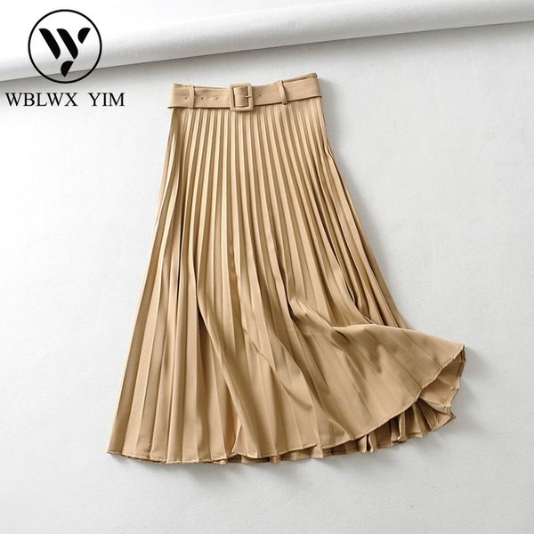 fashion pleated skirt women 2020 spring summer high waist a-line long skirt ladies loose casual elastic waist skirts with belt, Black
fashion pleated skirt women 2020 spring summer high waist a-line long skirt ladies loose casual elastic waist skirts with belt, Black