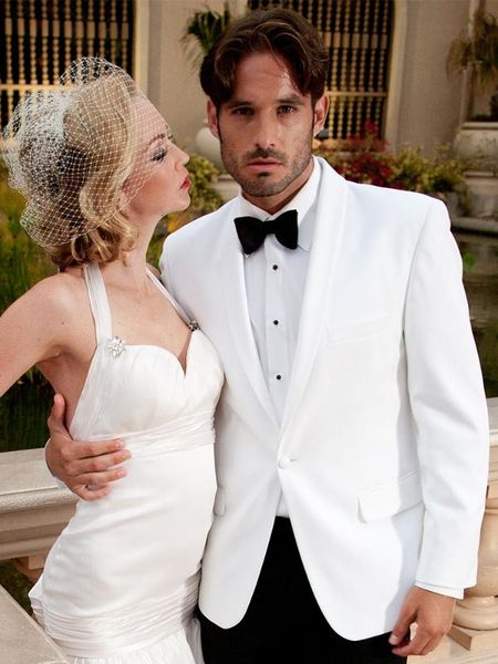 anniebritney white 2 piece slim fit men suit with black pants groom wedding tuxedo high end 2 piece prom wedding men suit set, White;black
anniebritney white 2 piece slim fit men suit with black pants groom wedding tuxedo high end 2 piece prom wedding men suit set, White;black