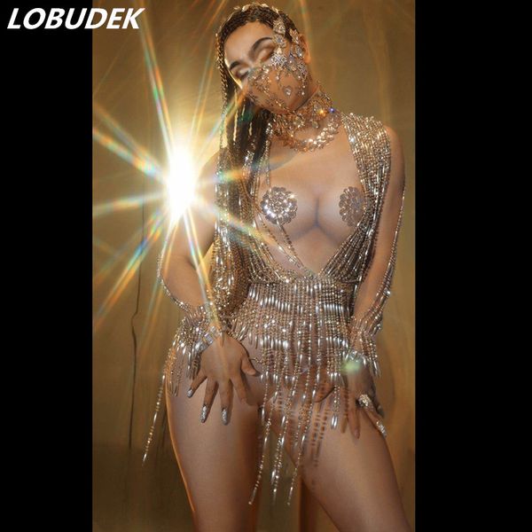 bar nightclub stage wear elastic beaded chain tassels bodysuit dj singer dancer concert performance costume party show wear, Black;red
bar nightclub stage wear elastic beaded chain tassels bodysuit dj singer dancer concert performance costume party show wear, Black;red